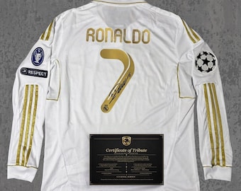 Maglia commemorativa di C. Ronaldo 2012 / Firma stampata / Maglia classica spagnola color oro / Regalo per i fan di CR7
