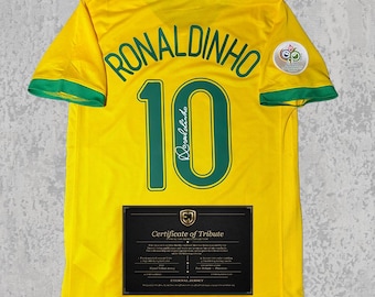Rolandinho 2006 Tribute Jersey (Bedruckt) | Samba Gelbes Classic Fussball Trikot | Handsigniertes Fan Geschenk