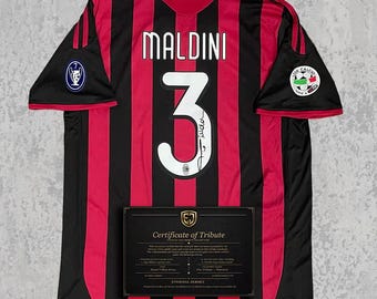 Paolo Maldini SIGNED AC Milan Jersey 2010 Final Home Shirt Jersey