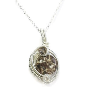 Sterling Silver Turritella Agate Pendant