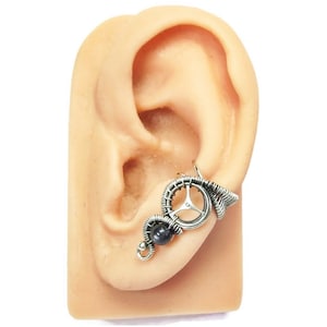 Steampunk Ohr-Manschette aus Sterling Silber mit Iolith