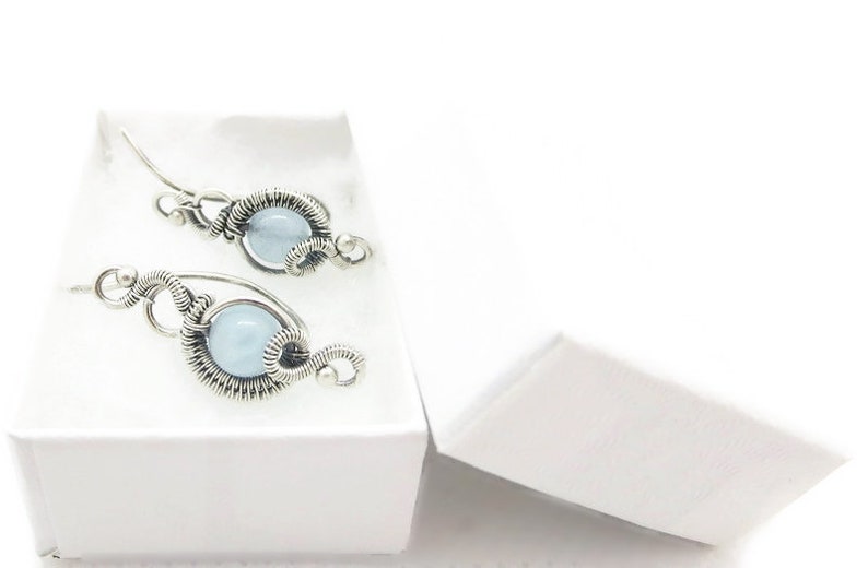 Malachite Aquamarine Sterling Silver Ear Pins in Amethyst Moonstone or Labradorite Kyanite Lapis