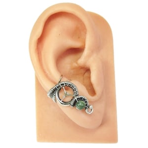 Sterling Silver Steampunk Ear Cuff with Seraphinite