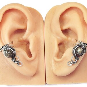 Turritella Agate & Sterling Silver Ear Cuff