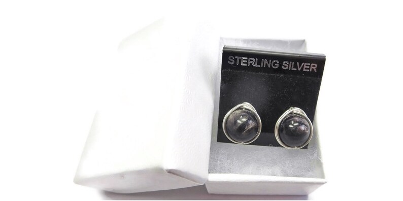 Hypersthene Post Earrings in Sterling Silver image 4