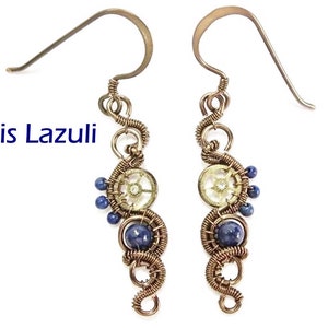 Steampunk Earrings in Bronze with Custom Gemstone image 6