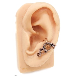 Small Steampunk Ear Cuff in Antiqued Copper
