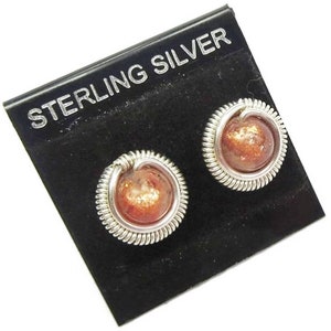 Sonnenstein & Sterling Silber Spiralohrstecker, Drahtgewickelte Ohrringe