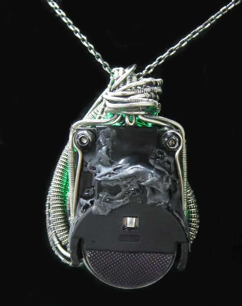 Custom Colored Resin Gem Light Pendants, Wire-Wrapped in Sterling Silver image 8
