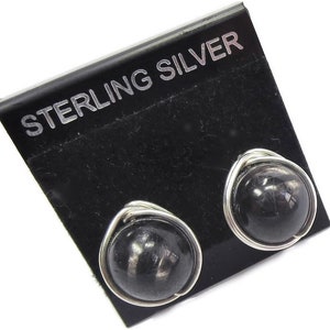 Hypersthene Post Earrings in Sterling Silver image 2