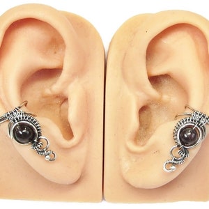 Sterling Silver Garnet Ear Cuff