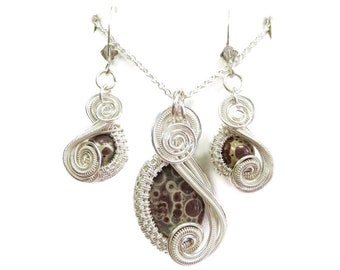 Orbicular Jasper Necklace & Earrings Set