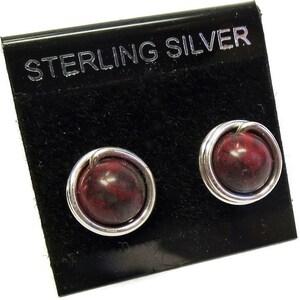 Red Jasper & Sterling Silver Post Earrings image 4