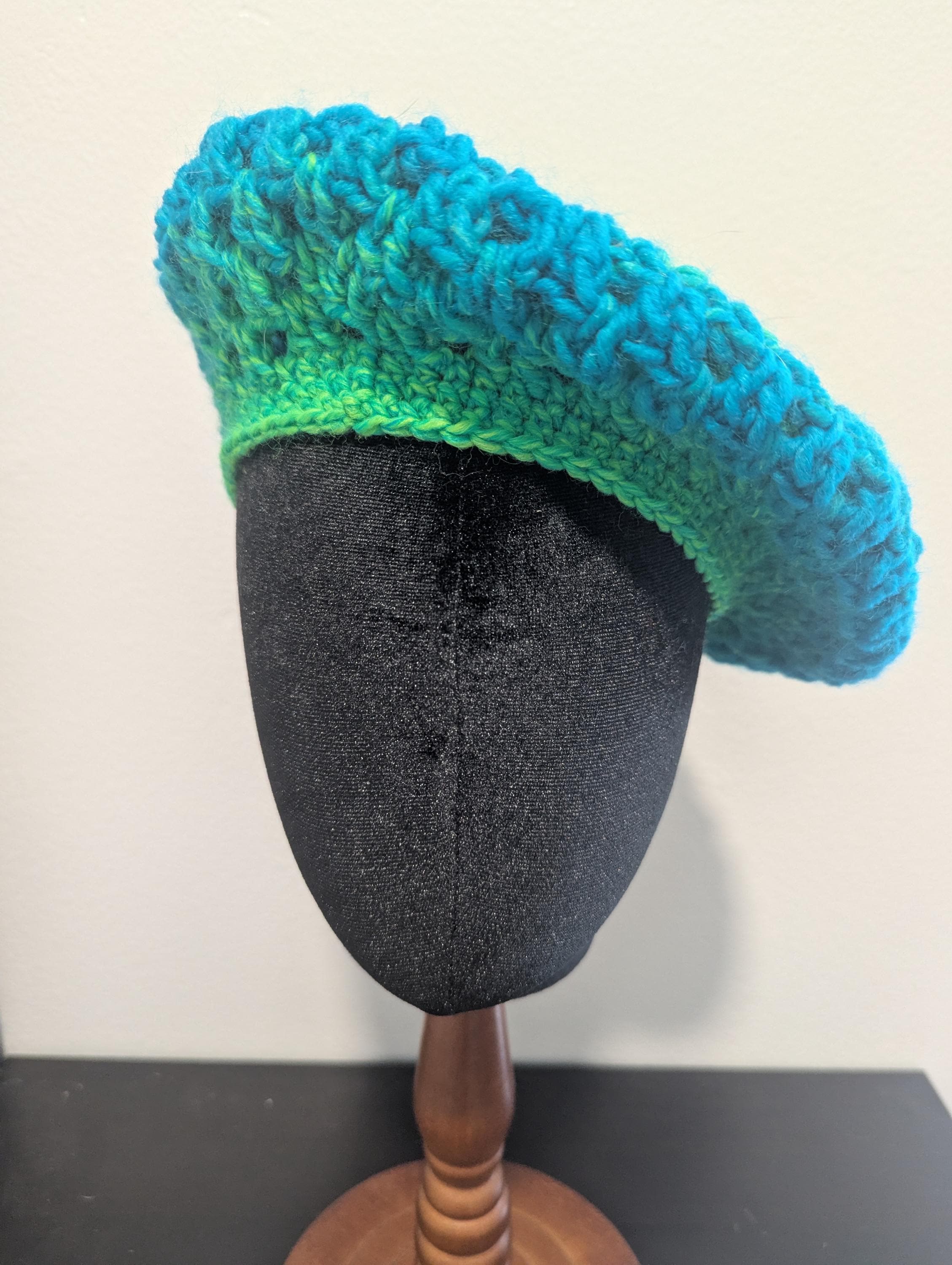 Neon Stretchy Solid French Beret Hat Neon Green Beret - Etsy main image 4