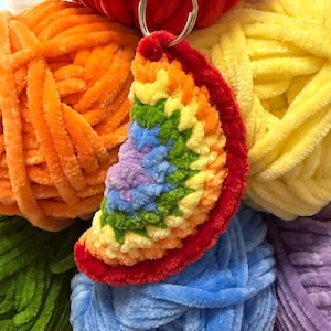 Crochet Rainbow Keychain - Purse Accessory Keychain