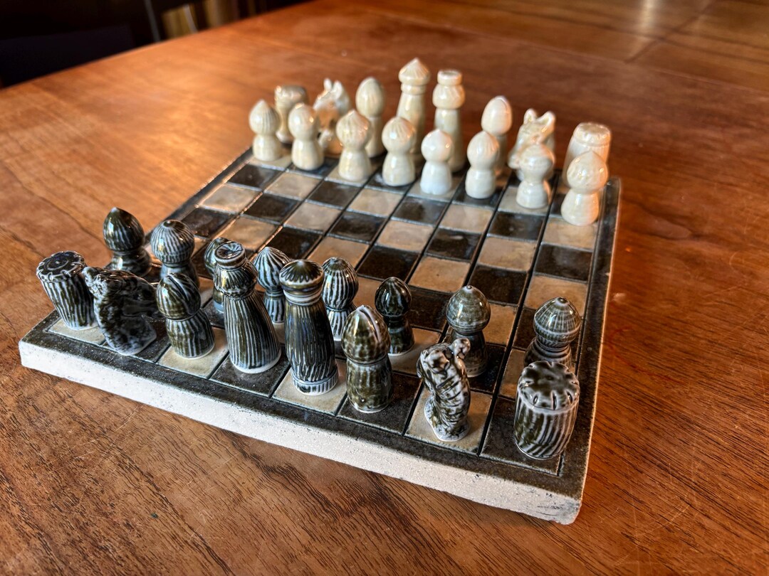 Ceramic Chess Set - Etsy