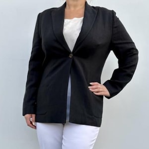 Wallis Black Single Button Classic Blazer Size 2XL
