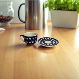 Polish Pottery Boleslawiec | Espresso Cup and Plate 0.13L