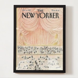 vintage 1981 New Yorker magazine cover | October 5, orchestra illustration by sempé