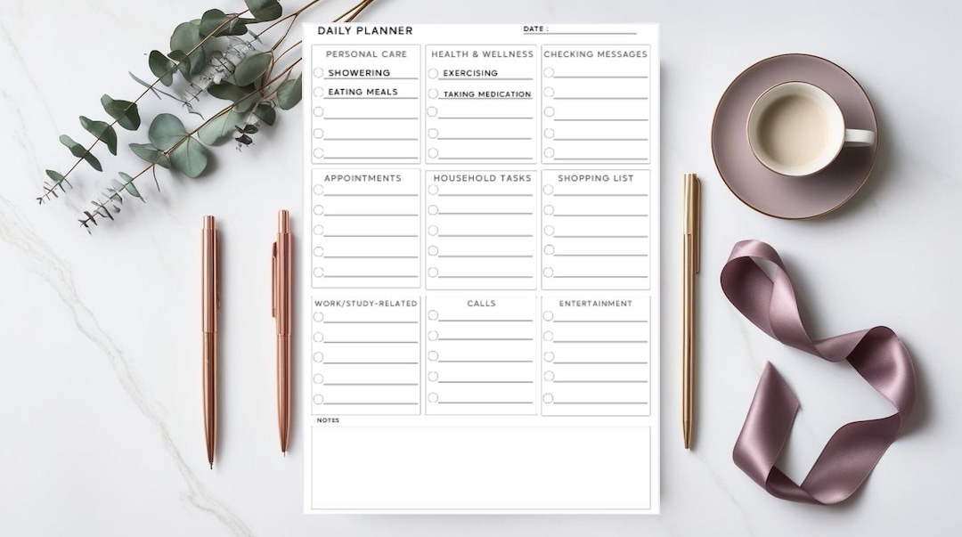 Daily Planner Printable Planner Digital Planner Productivity Planner To ...