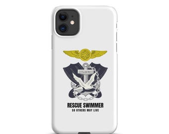 Custodia a scatto per iPhone® con la scritta "Aircraft Rescue Swimmer".