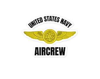 US Navy Aircrew Wings Sticker – AC Badge Military Decal, Aviation Crew