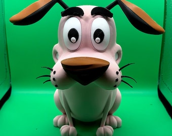 3D Printed Courage the Cowardly Dog Figure – Cartoon Collectible Display Piece