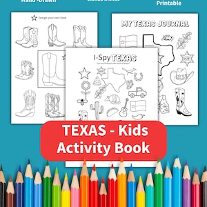 Explore Texas: A Kids&#39; Coloring & Activity Book | Fun Texas Journal with Prompts, Drawing, I-Spy, and Maps | Printable PDF