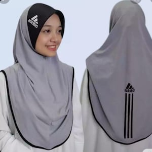 grey sports hijab, workout hijab Muslim gym wear, light weight modest hijab, breathable workout headscarf, Muslim Gym active wear