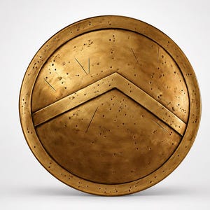Handgemaakte Spartaanse bronzen schild muur hangen, oud-Griekse krijger decor, middeleeuwse rekwisieten