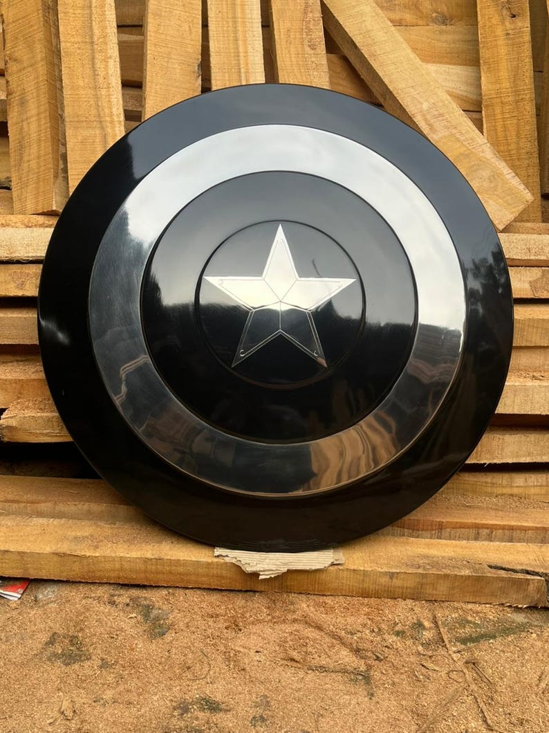 Zwartzilveren kapiteinsschild – metalen cosplayrekwisieten en wanddecoratie afbeelding 2