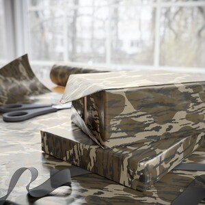Bottomland Camo Wrapping Papers, Gift Wrap for Outdoorsy Types, Hunting Enthusiasts, Camouflage Theme Decor, Nature Inspired Party Stuff