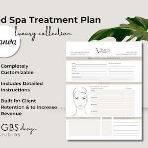 Editable Treatment Plan Template for Injectors | Canva Med Spa Client Consultation Form
