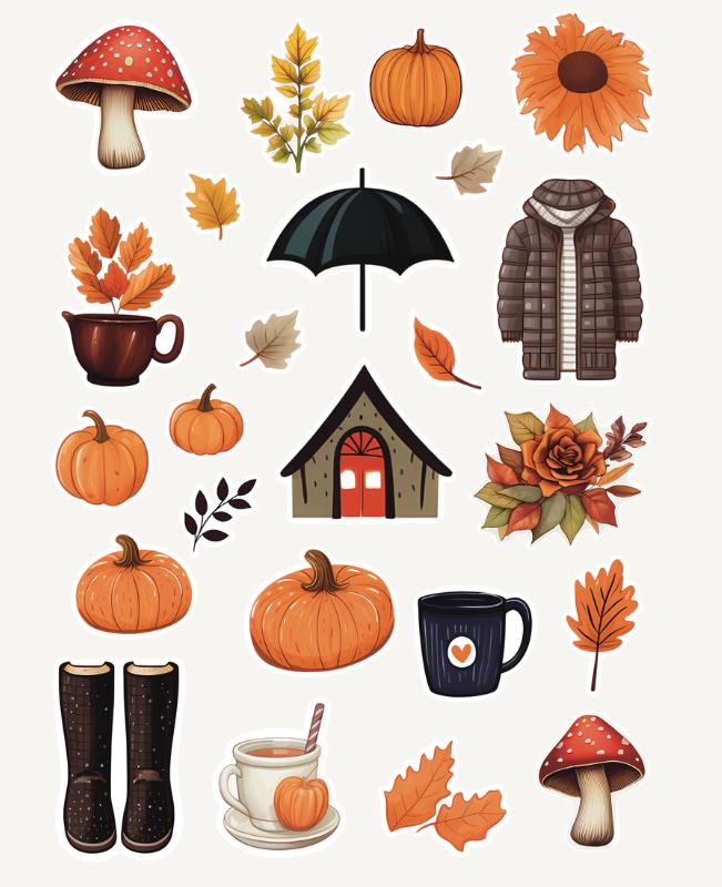 Fall Autumn Sticker Sheet - Etsy