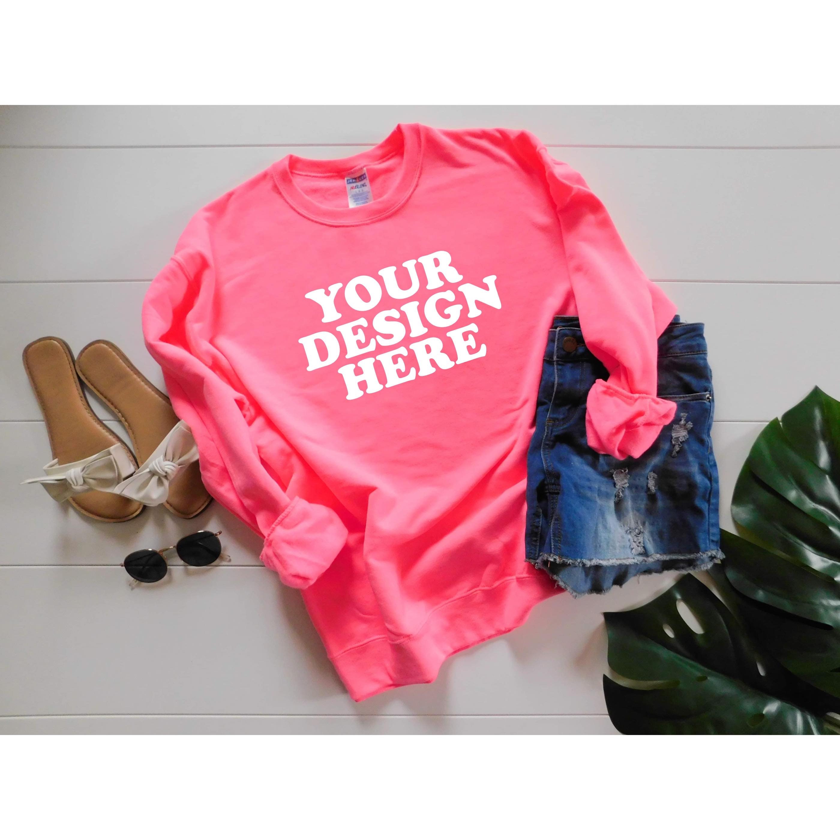 Sweatshirt Mockup Digital Download Jerzees 562 Neon Pink