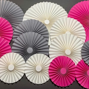 Paper Rosettes Set of 15, Girl Party Decorations