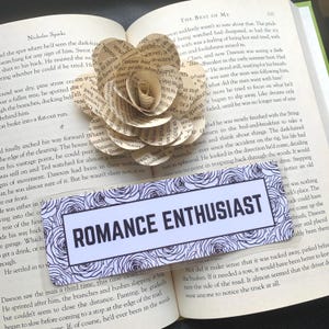 Romance Enthusiast Bookmark, Romance Bookmark, Romantic Book Reader, Romanticist