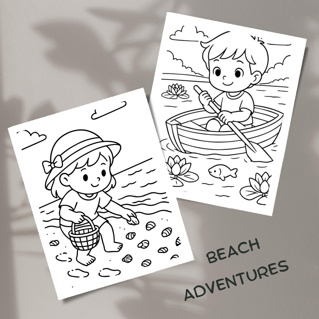 Coloring Book: Beach Adventures /summer Fun Activity Pages (PDF ...