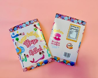 Sacos de salgadinhos personalizados – Sacos personalizados para lanches de festa – Opções com etiqueta ou pré-preenchidas