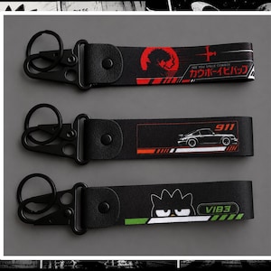 JDM Inspired Anime Wristlet Keychain | 8-inch Fabric Keychain