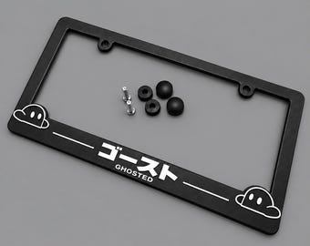 Ghost JDM License Plate Frame w/ Mounted Hardware