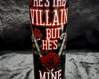 Villain- Mine 20 oz-beker – roestvrij staal – dubbel geïsoleerd – 2 metalen rietjes en rietjesreiniger