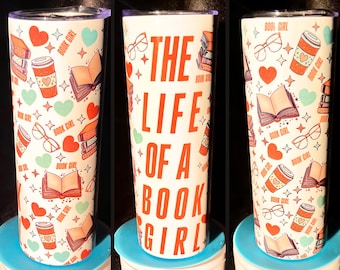 Kubek termiczny Life of a Book Girl – 20 uncji, stal nierdzewna, podwójnie izolowany