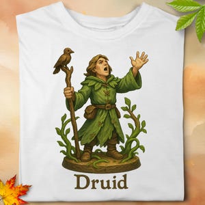 Druid PNG Digital Download | Tabletop RPG Sublimation Design | Fantasy Art for Crafters