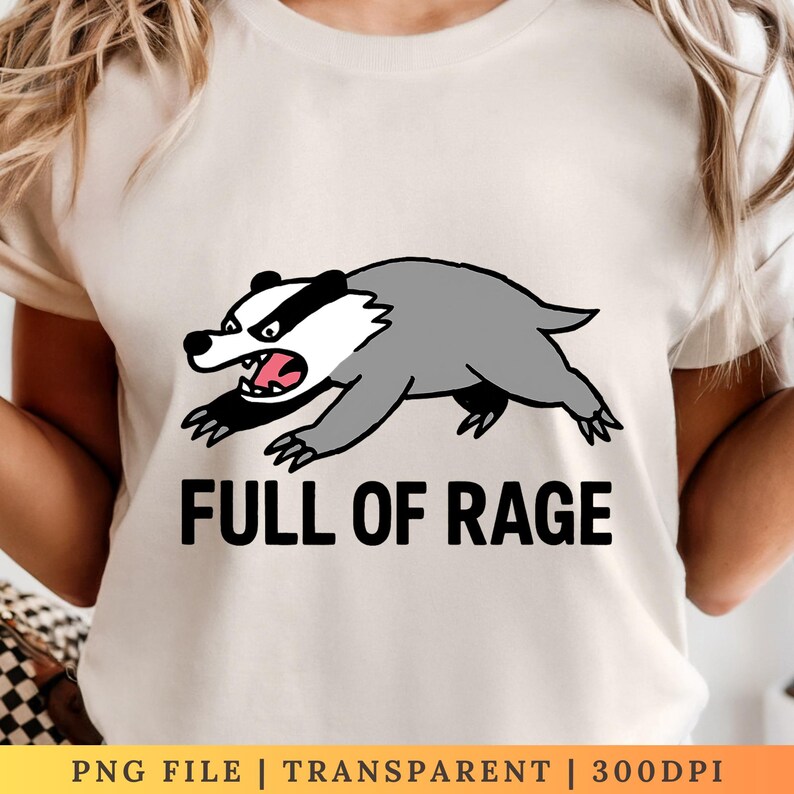 Angry Badger PNG: Funny Cartoon Animal Sublimation Design (digital ...