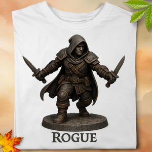 Tabletop Rogue PNG | Fantasy Art Digital Download | Sublimation Design | T-shirt Design | Instant Download PNG
