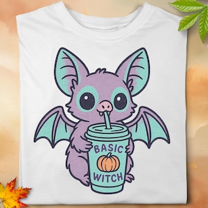 Basic Witch Bat PNG: Kawaii Halloween Clipart (Commercial Use, Digital Download