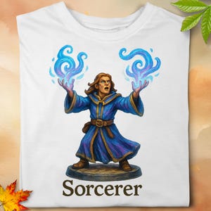 Sorcerer Digital PNG | Tabletop RPG | Instant Download | Sublimation Design | Fantasy Art | Print on Demand