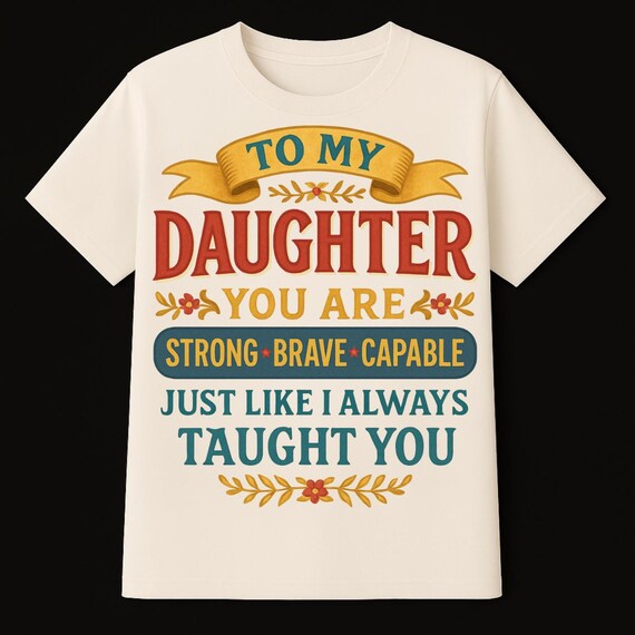 To My Daughter Shirt Strong Brave Capable Inspirational Daughter