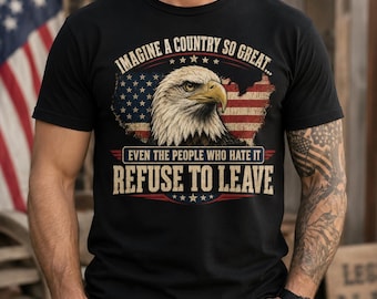 Camiseta con águila patriótica, camiseta "America Country So Great", camiseta divertida conservadora, camiseta con la bandera de EE. UU. para el 4 de julio.